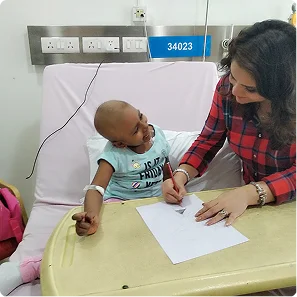 Art therapy session with a patient